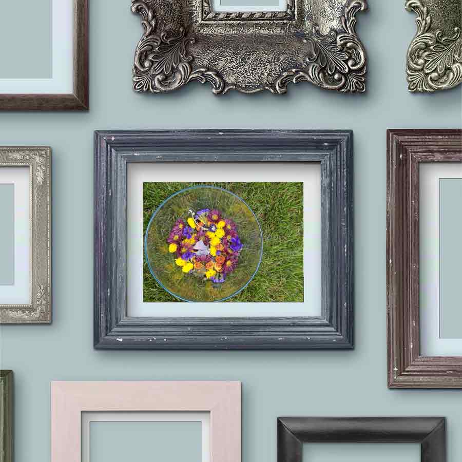 framed picture of flowers