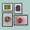 A group of floral framed photos