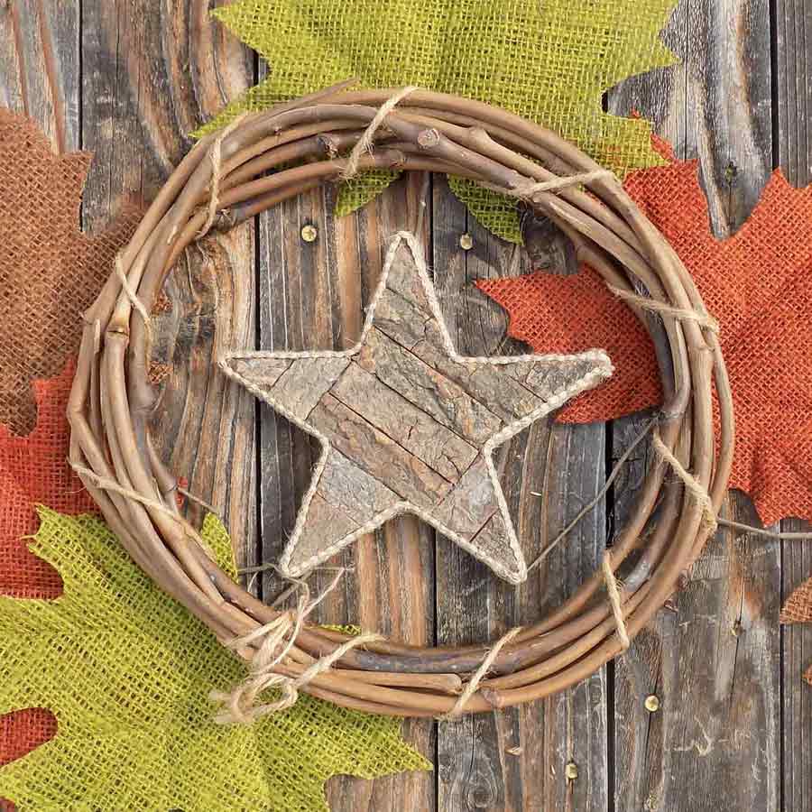 fall wreath and star